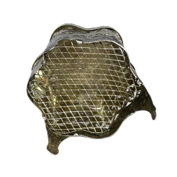 Vintage Small Filagree Wire Mesh Silver Toned Jewelry Box Trinket Box - Picture 5 of 8